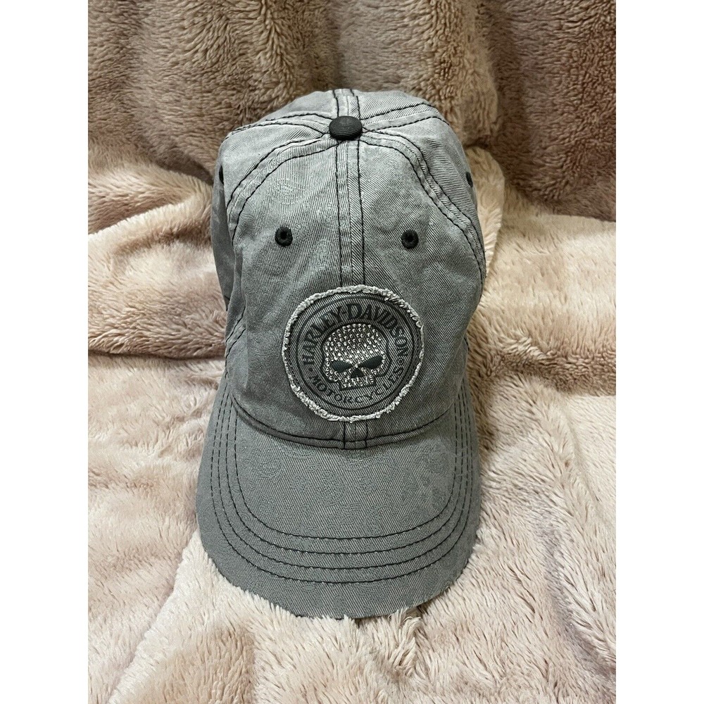 Harley Davidson Motorcycles gray Cap Hat Adjustable One Size